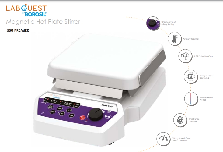 BOROSIL MAGNETIC STIRRER MODEL : MHPS550P